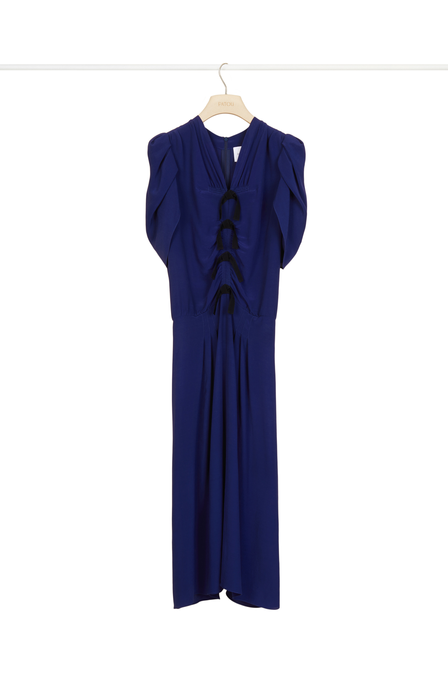 Robe froncée à noeuds - Bleu Persan