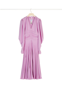 Robe plissée à col twisté - Lilas