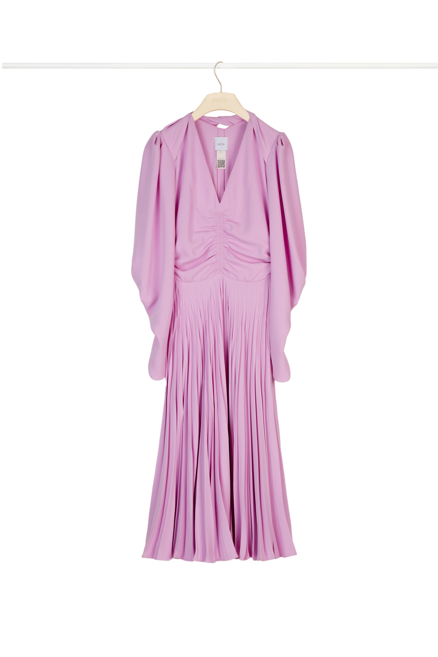Robe plissée à col twisté - Lilas