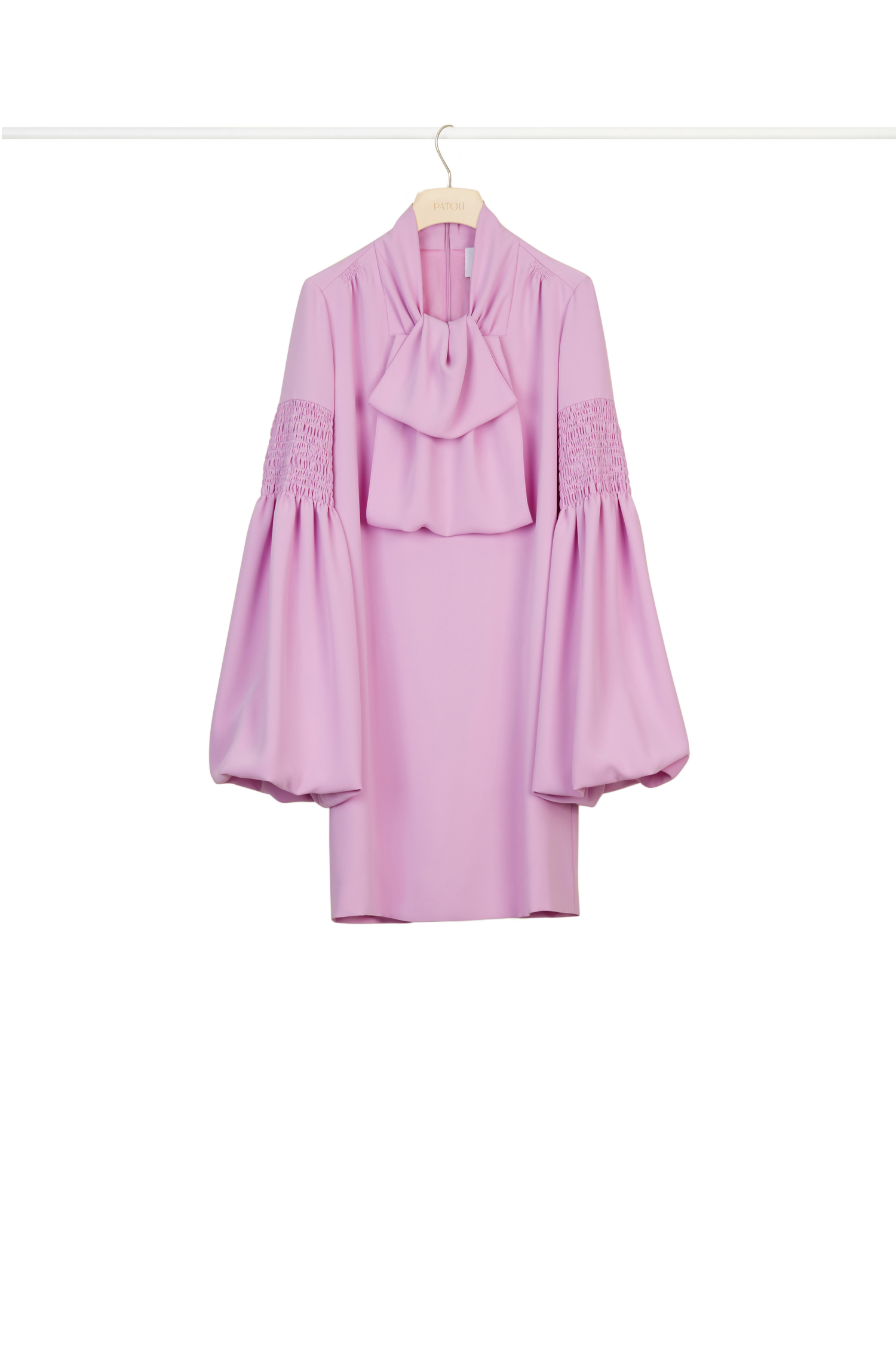Robe courte à col lavallière - Lilas