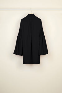 Robe courte à col lavallière - Noir