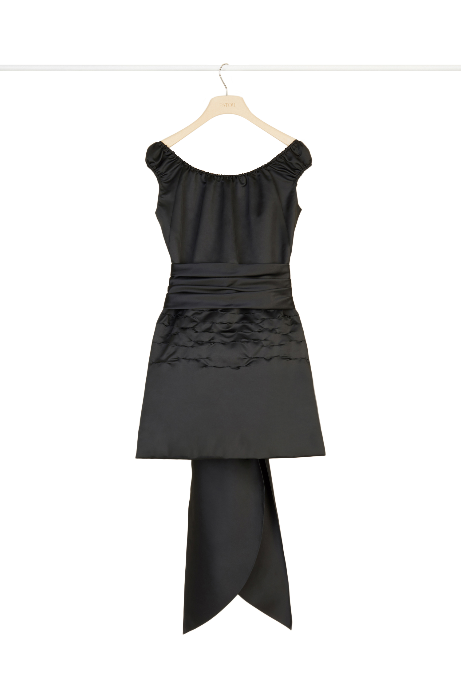 Robe épaules nues à pans drapés - Noir