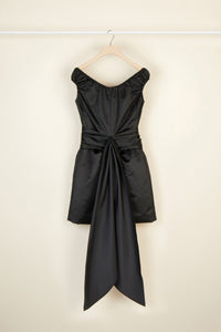 Robe épaules nues à pans drapés - Noir