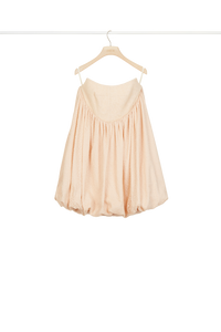 Robe bustier fleurie forme boule - Fleur de Pêche