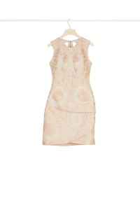 Robe à découpes en jacquard fleuri - Fleur de Pêche