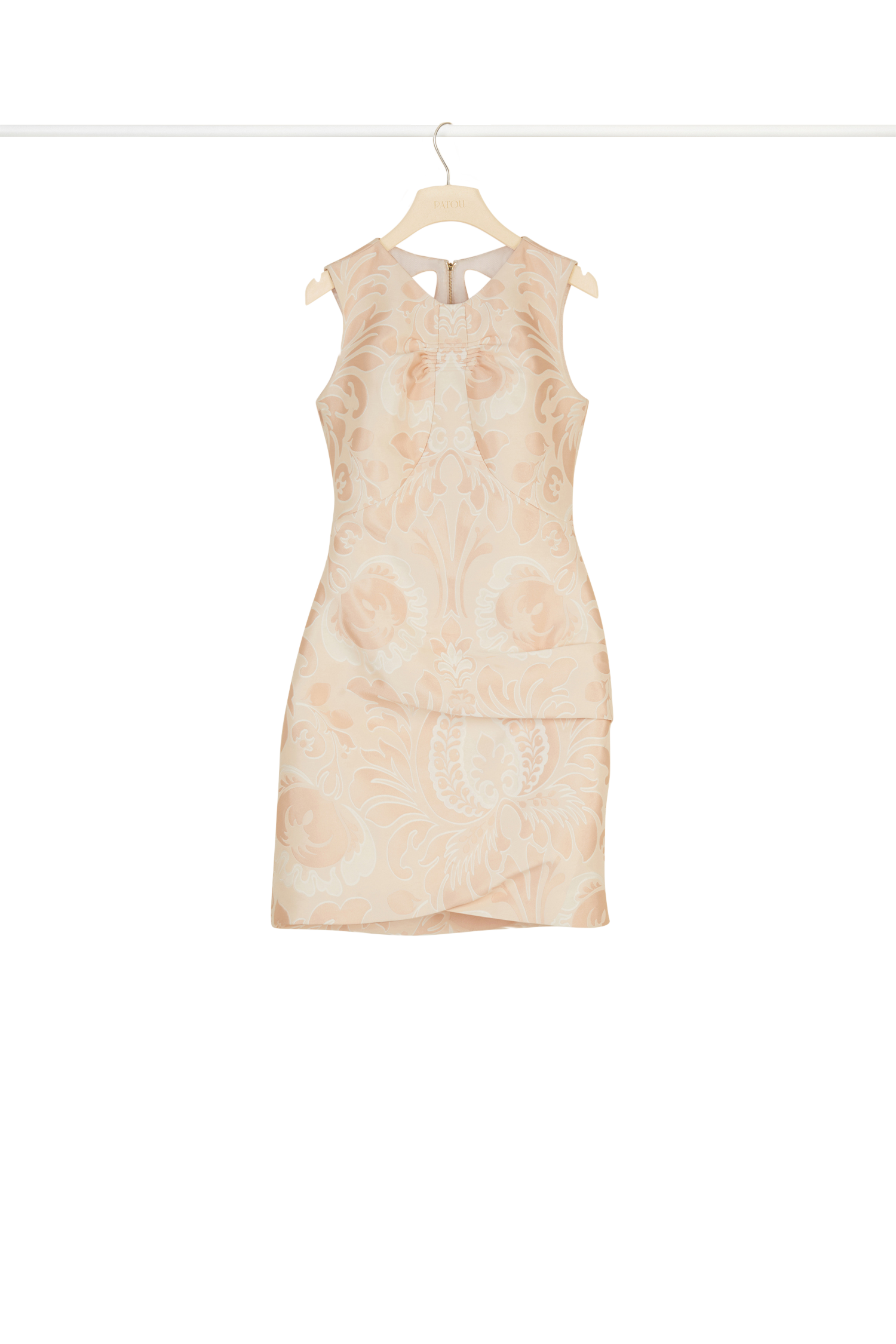 Robe à découpes en jacquard fleuri - Fleur de Pêche