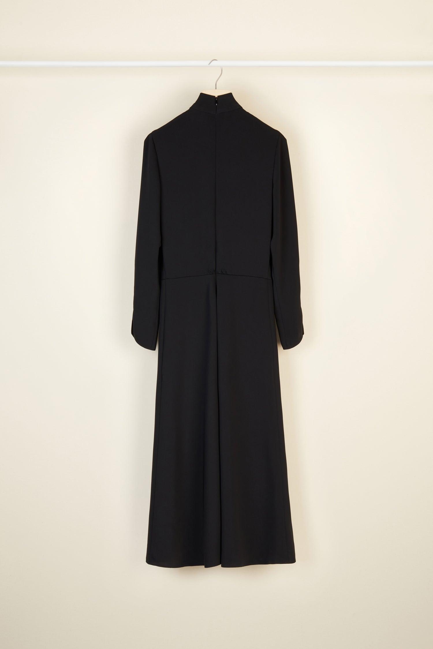Robe midi à col noeud ajouré - Noir