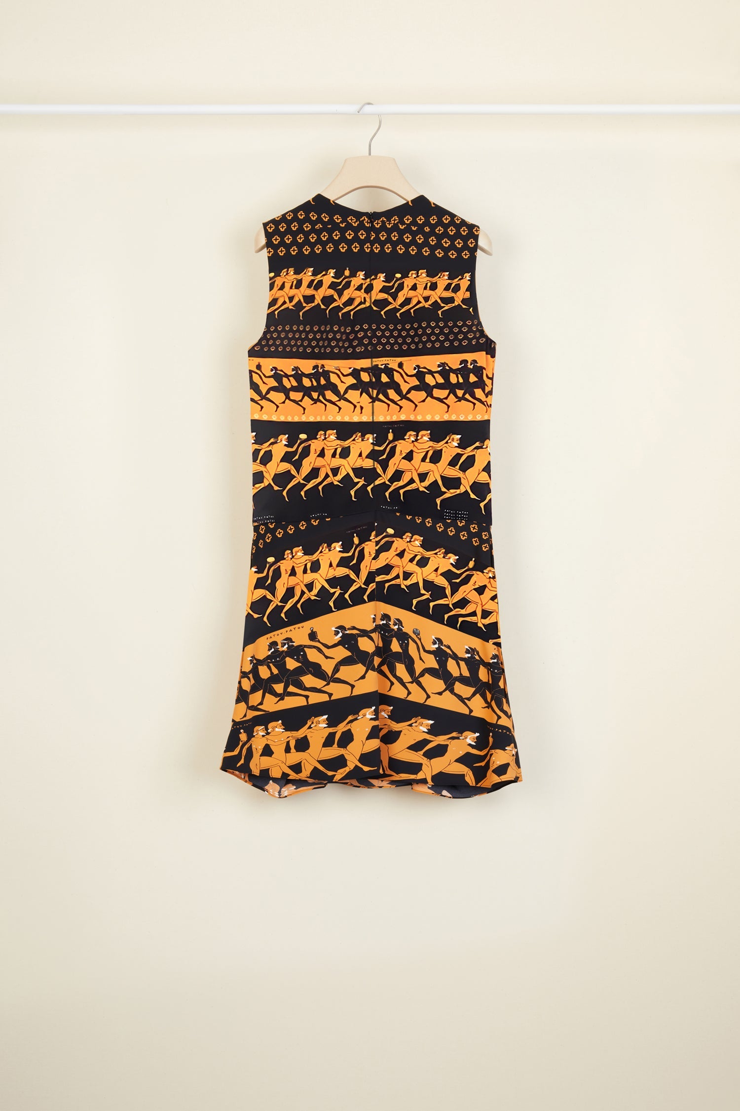 Robe courte à jupe noeud - Noir et ocre