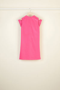 Robe en velours à maxi noeud - Framboise