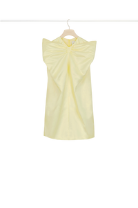 Robe en satin à maxi noeud - Jaune