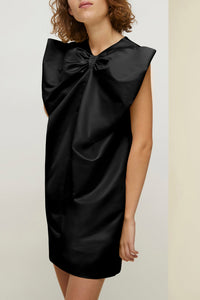 Robe en satin à maxi noeud - Noir