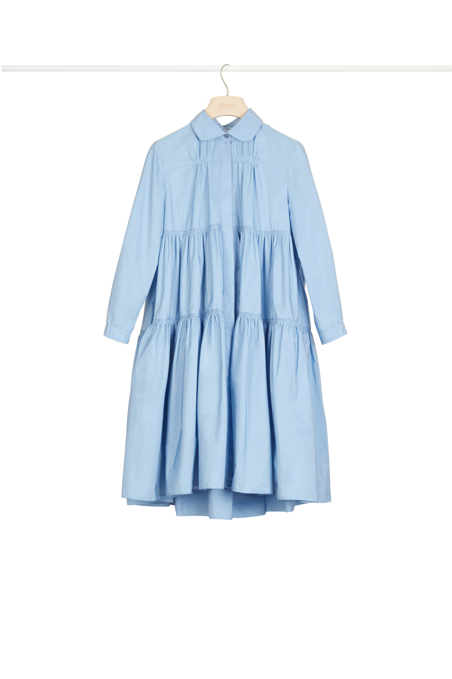 Robe chemise à volants - Bleu