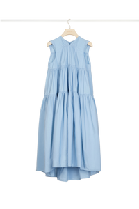Robe maxi à volants - Bleu
