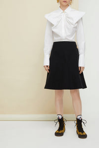 Robe bicolore à col noeud - Noir et Blanc