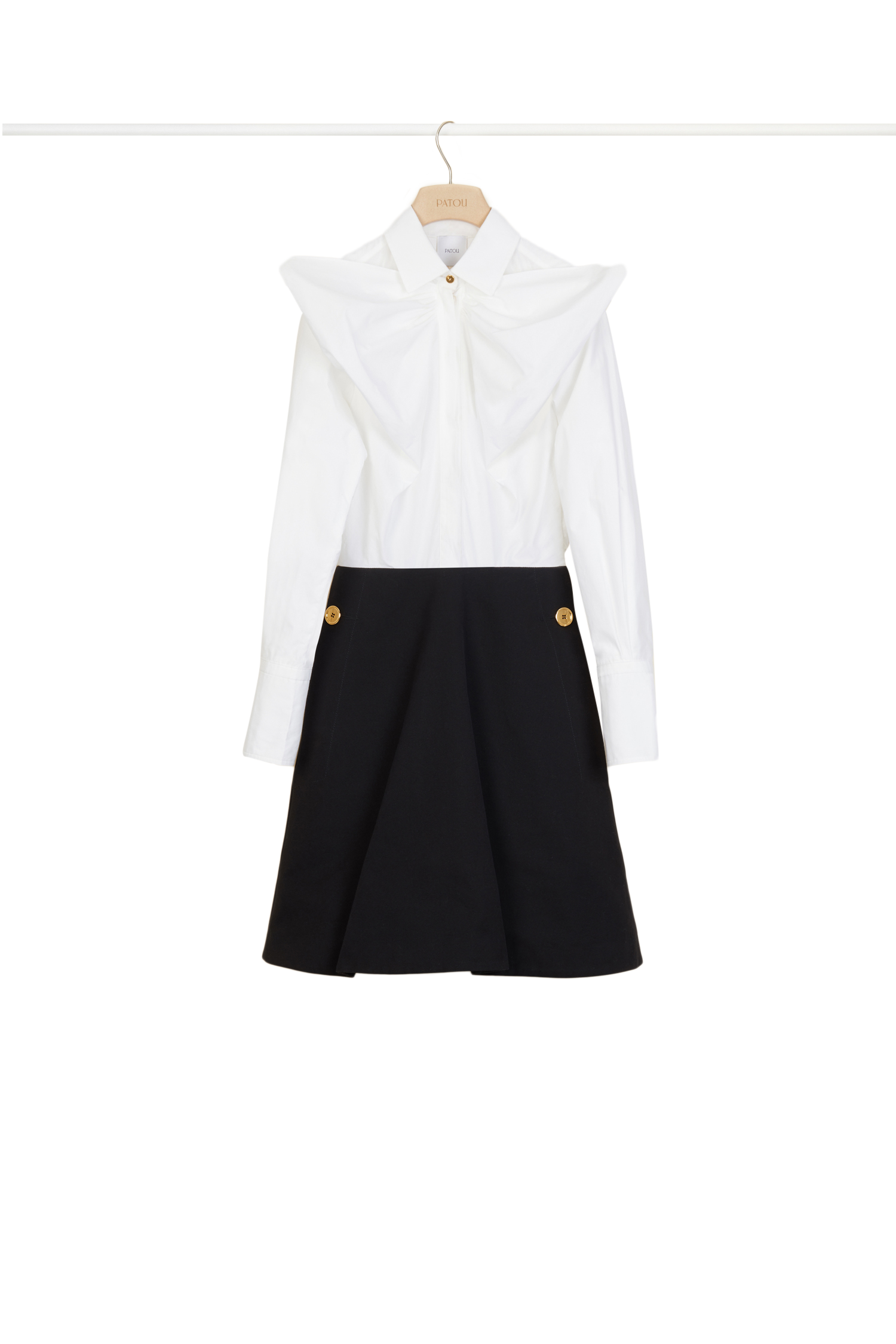 Robe bicolore à col noeud - Noir et Blanc
