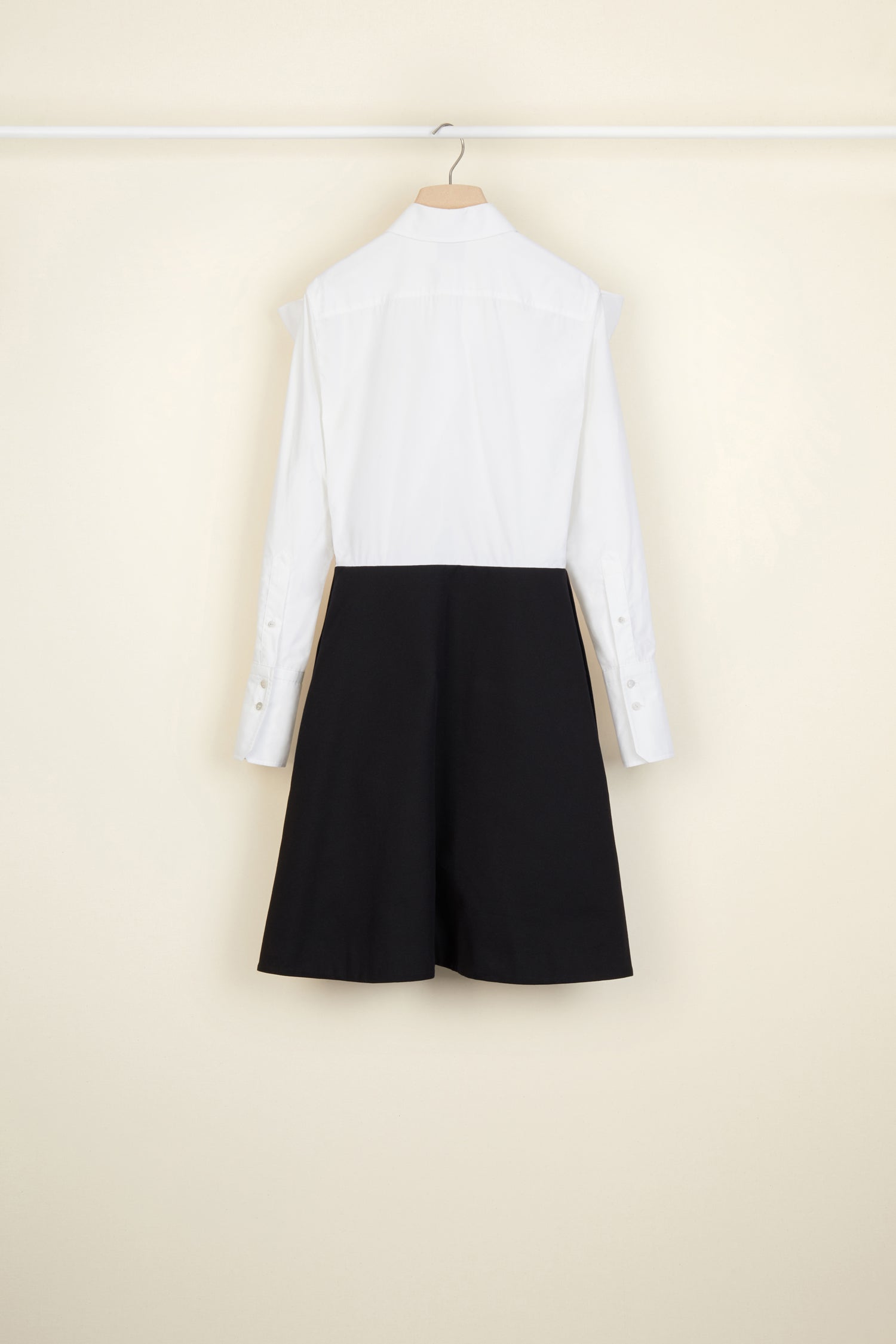 Robe bicolore à col noeud - Noir et Blanc