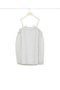 Robe cape à épaules dénudées - Gris clair