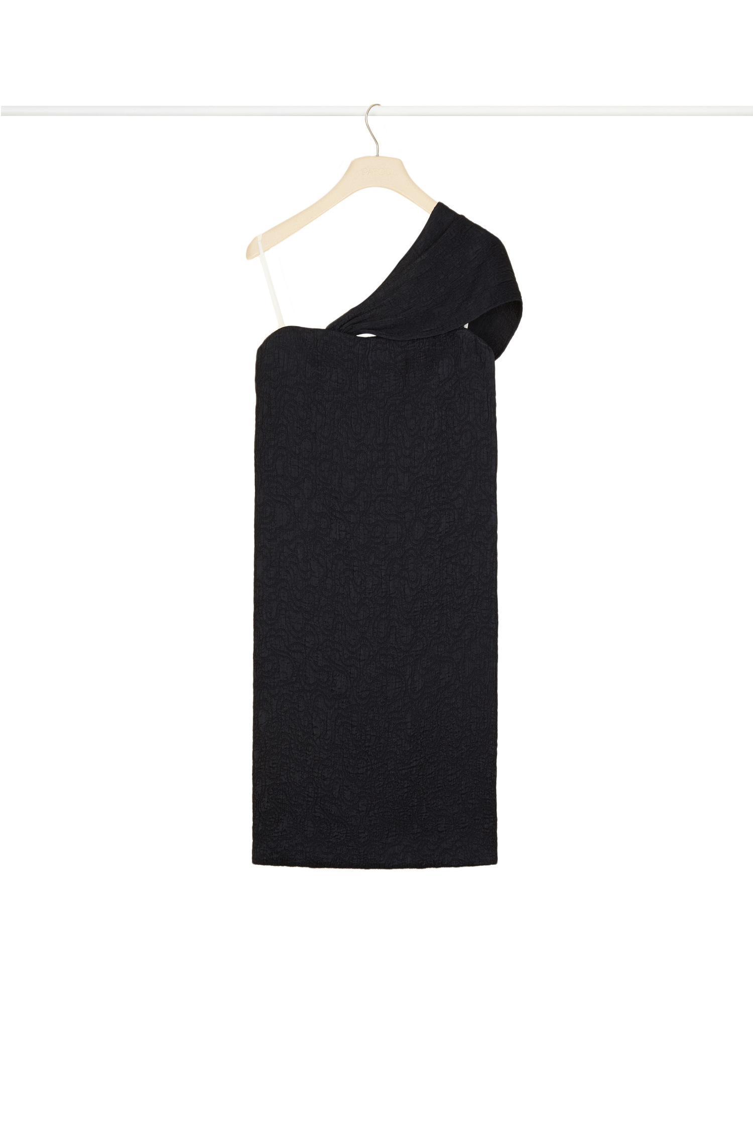 Robe en cloqué à épaule dénudée - Noir