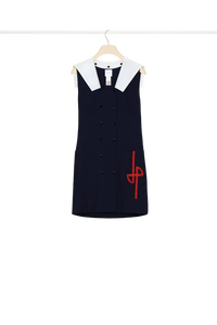 Robe nautique en laine d’été - Bleu Marine