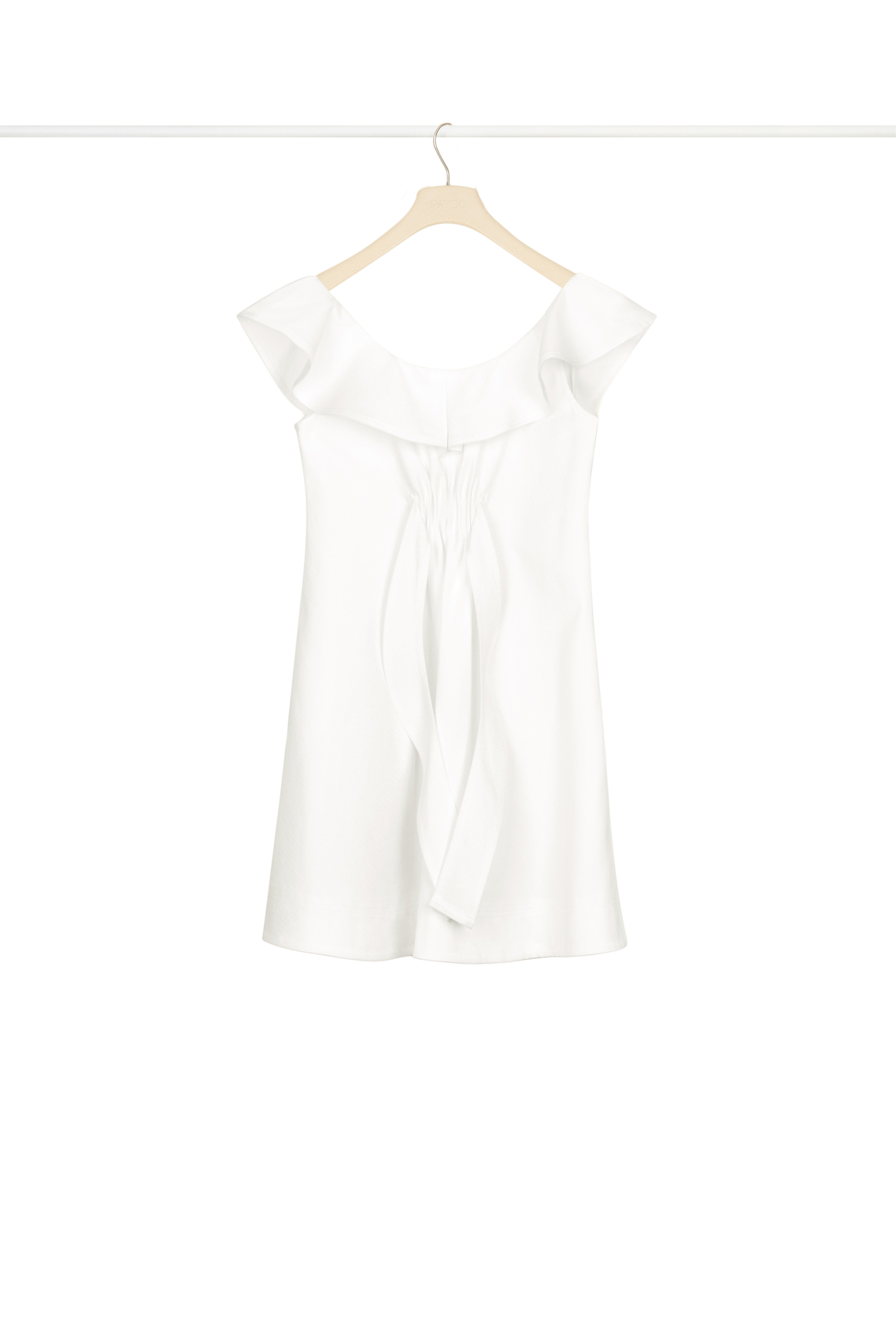 Robe à volants en coton chevronné - Perle