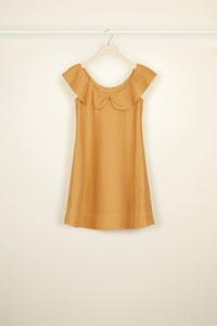 Robe à volants en coton chevronné - Cuivre