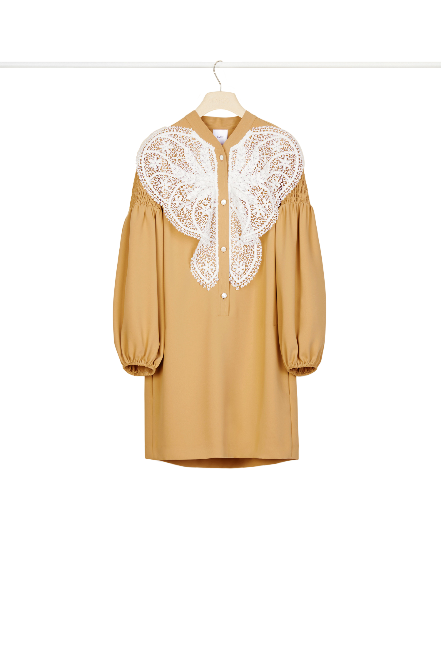 Robe à plastron en dentelle - Sable