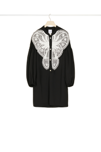 Robe à plastron en dentelle - Noir
