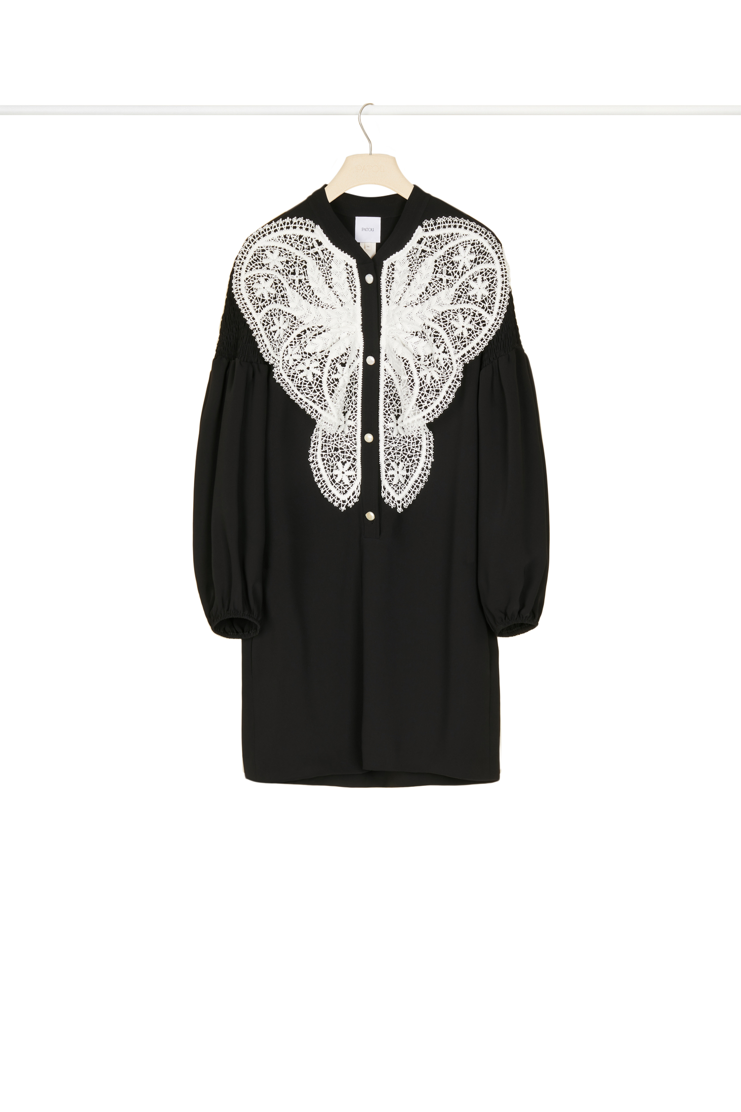Robe à plastron en dentelle - Noir