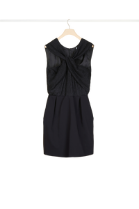 Robe courte à col twist - Noir