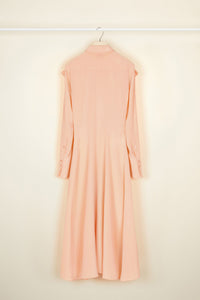 Robe midi à col noeud - Corail