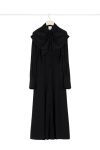 Robe midi à col noeud - Noir