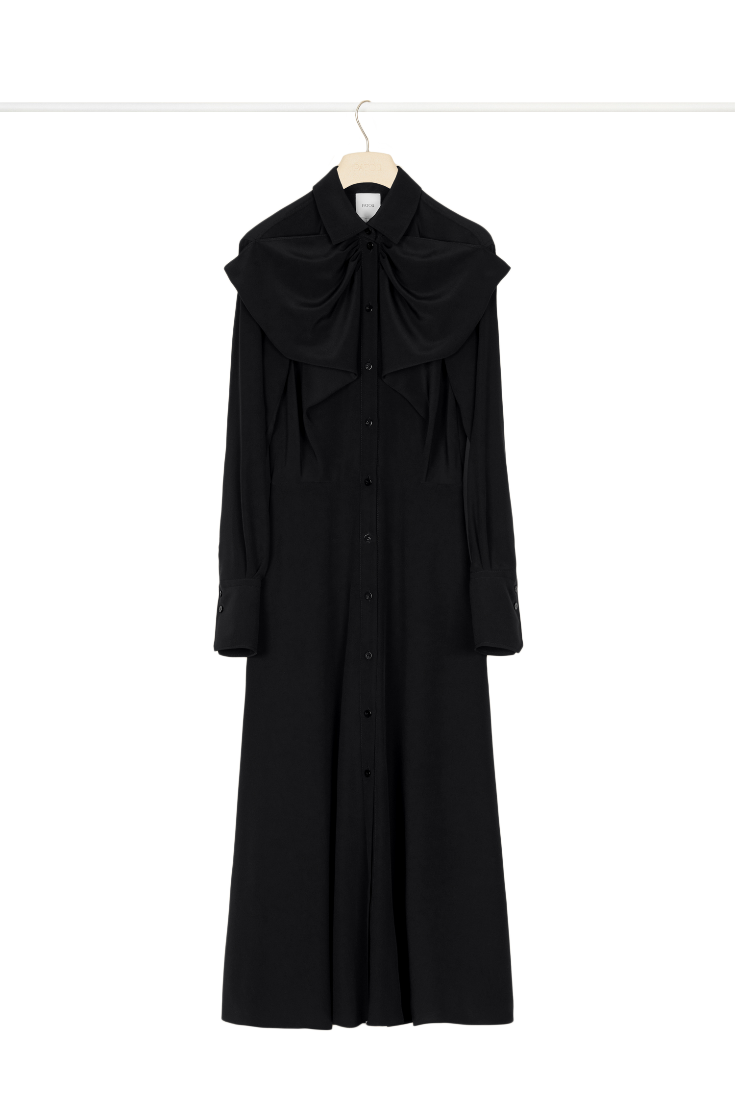 Robe midi à col noeud - Noir