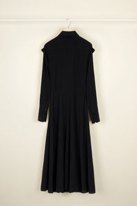 Robe midi à col noeud - Noir