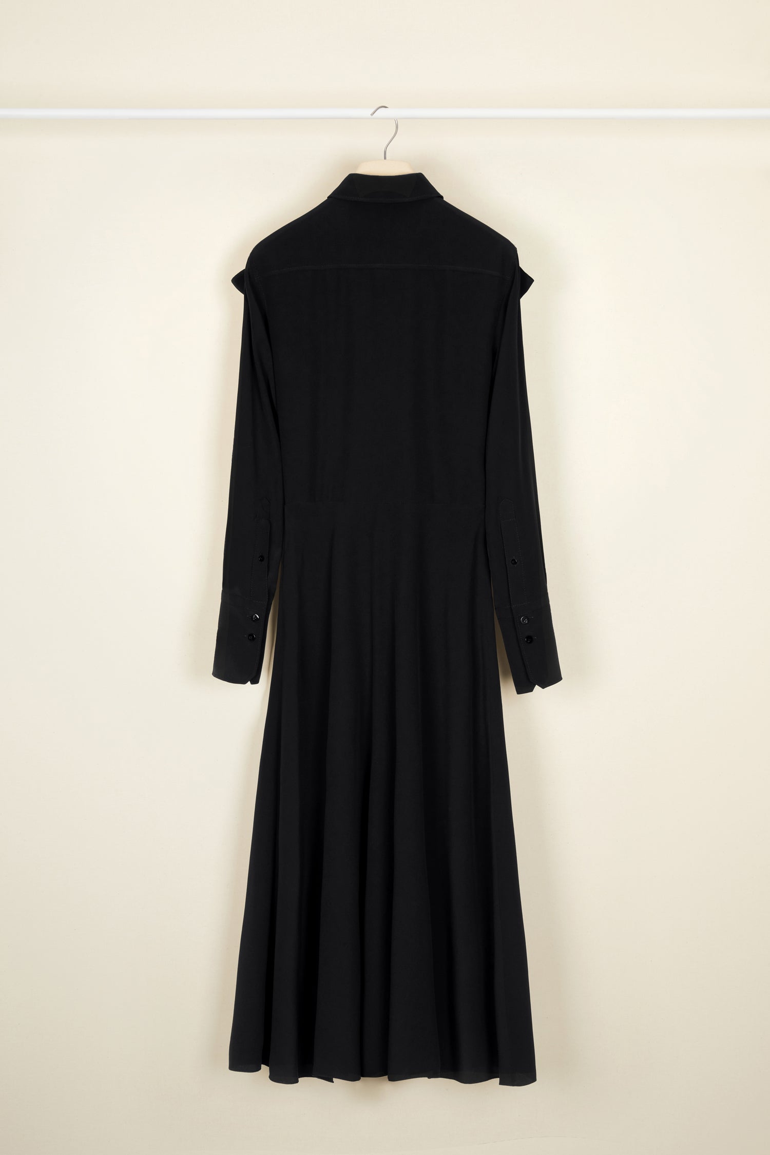 Robe midi à col noeud - Noir