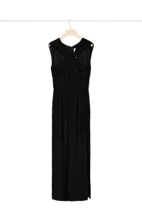 Robe longue à col twist - Noir