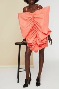 Robe papillon en faille - Mandarine