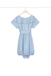 Robe boule en coton à dos croisé - Blueberry