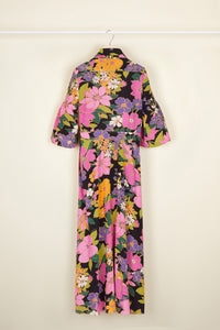 Robe midi imprimée à col foulard - Autumn Flowers