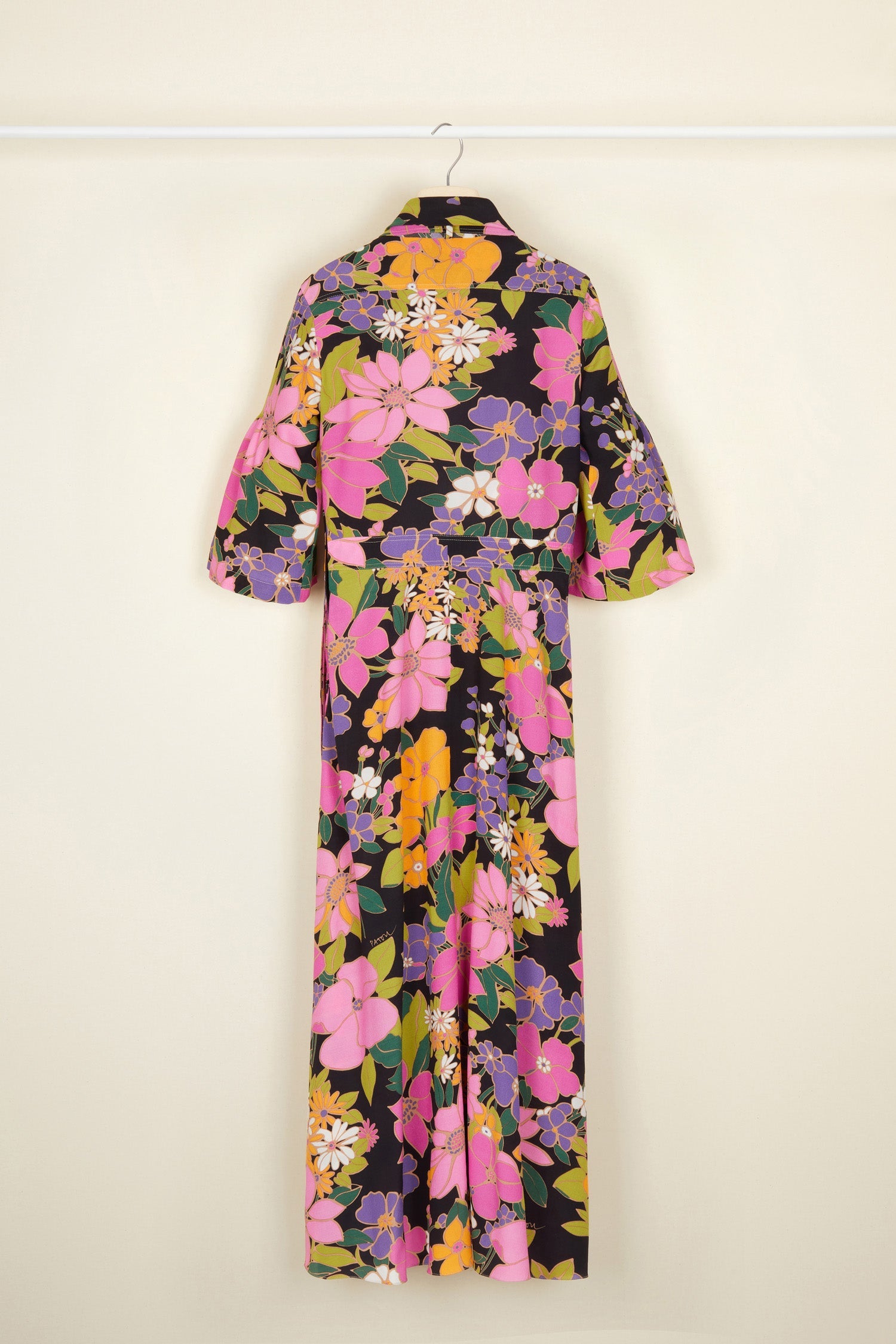 Robe midi imprimée à col foulard - Autumn Flowers