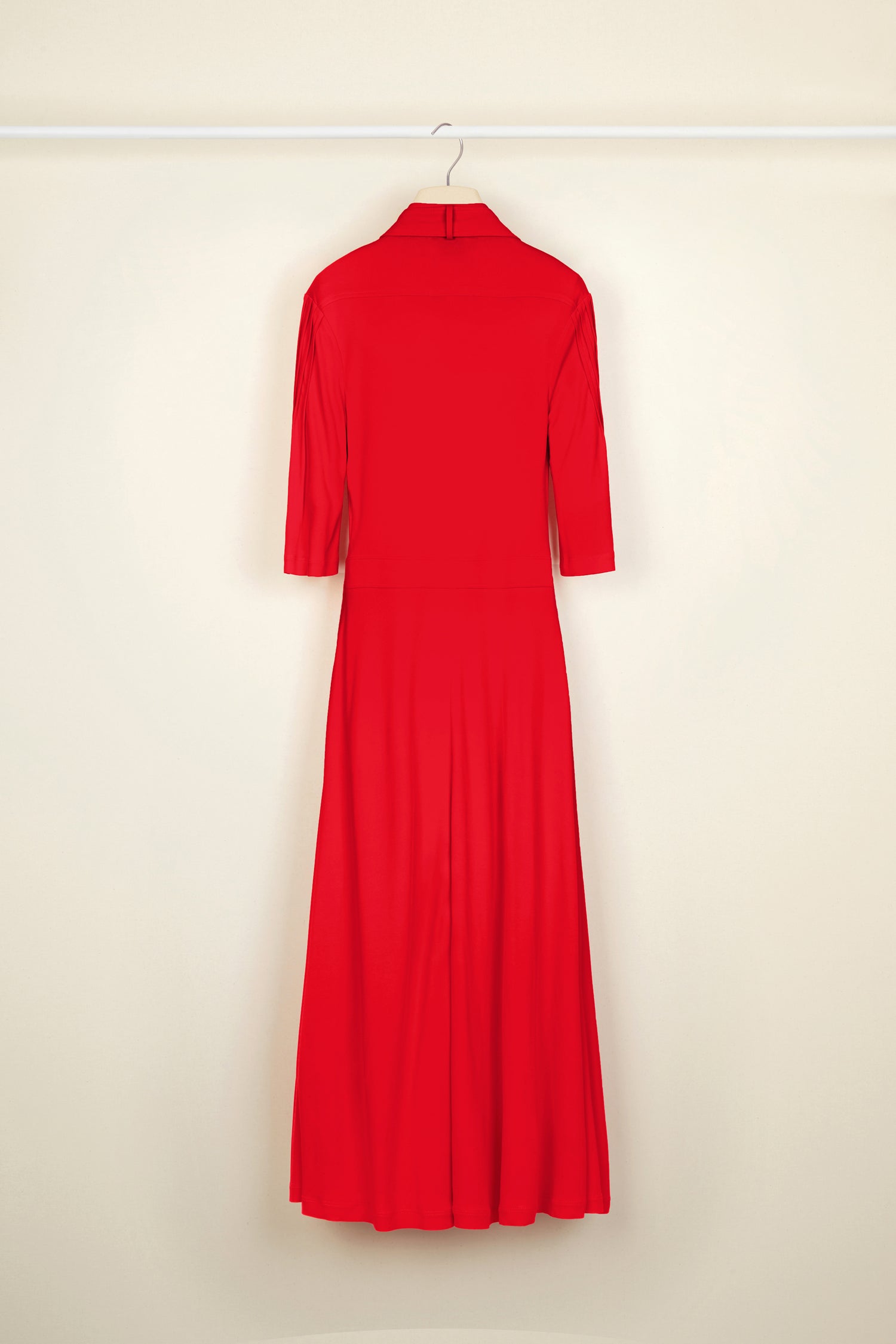 Robe midi à col foulard - Rouge