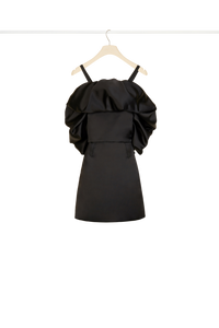 Robe courte à volants - Noir