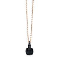 Collier Capri en Or Rose 18K & Diamant Noir et Onyx