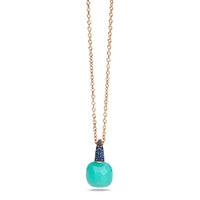 Collier Capri en Or Rose 18K & Chrysoprase et Saphir Bleu