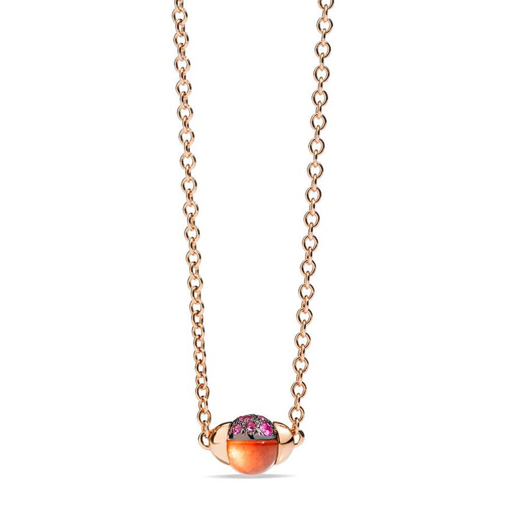 Collier M'Ama Non M'Ama en Or Rose 18K & Hessonite Grenat et Saphir Rose