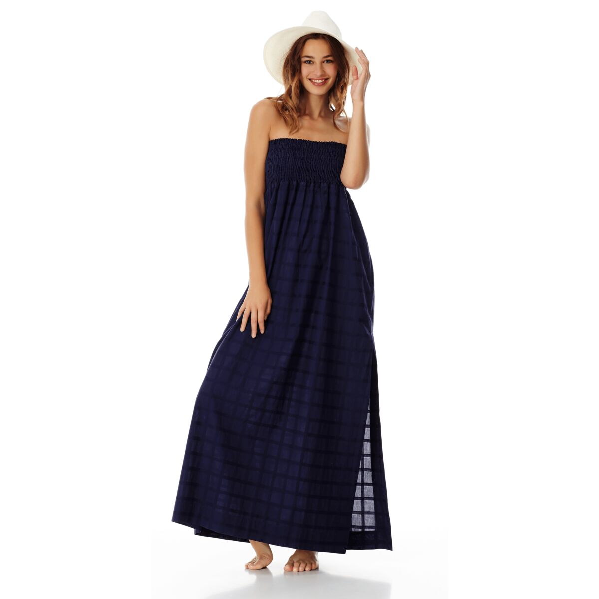 BLEU MARINE ROBE FICUS FEMME