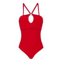 ROUGE LAQUE MAILLOT DE BAIN FEINTE FEMME