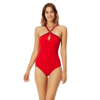 ROUGE LAQUE MAILLOT DE BAIN FEINTE FEMME