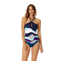 BLEU MARINE MAILLOT DE BAIN FEINTE FEMME