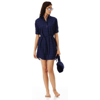 BLEU MARINE ROBE CHEMISE FLORENCE FEMME