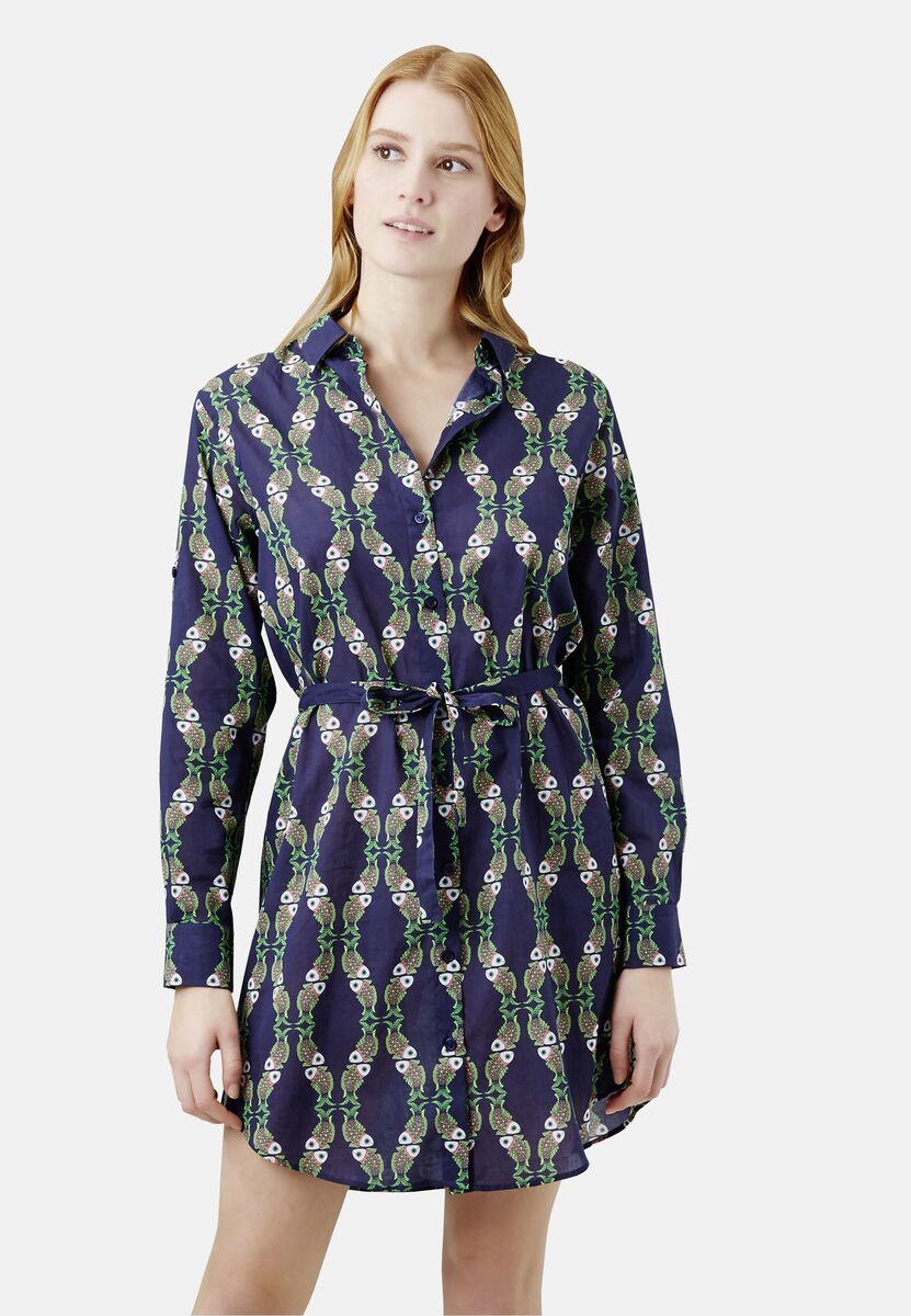 BLEU MARINE ROBE CHEMISE FLORENCE FEMME